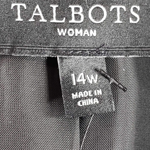 Talbots Blazer Women's Plus Size 14W Black Silk Pockets Jacket 3-Button - Picture 5 of 8